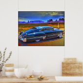 weg die een geschilderde lucht overspoelt poster (Keuken)