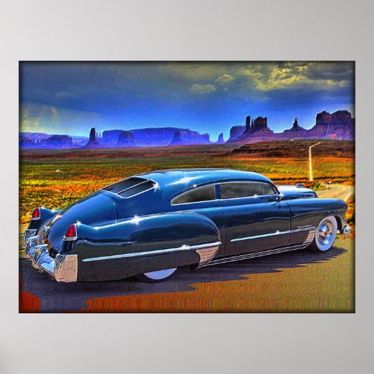 weg die een geschilderde lucht overspoelt poster (Voorkant)