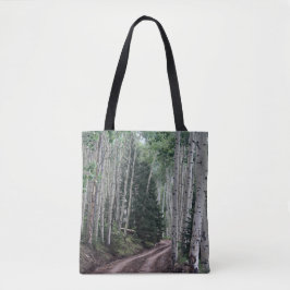 Weg door de berk tote bag