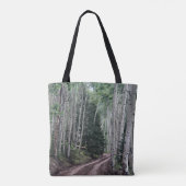 Weg door de berk tote bag (Achterkant)