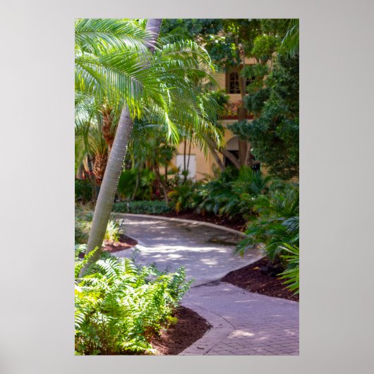 Weg door de palmen poster (Voorkant)