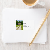 Weg door een Boerderij Adresetiketten Etiket (Insitu)