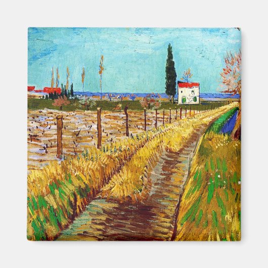 Weg door een Gebied met Willows Van Gogh Magneet (Voorkant)