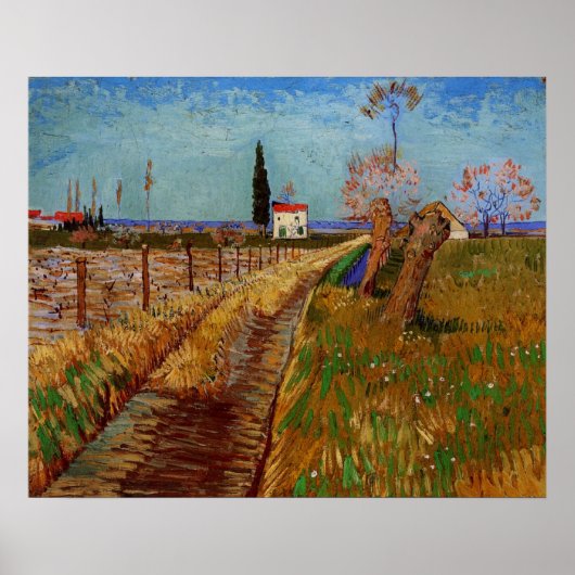Weg door een veld, Willows door Vincent van Gogh Poster (Voorkant)
