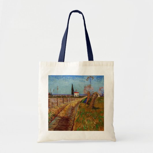 Weg door een veld, Willows door Vincent van Gogh Tote Bag (Voorkant)