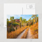 Weg door herfstkleuren briefkaart (Voorkant / Achterkant)