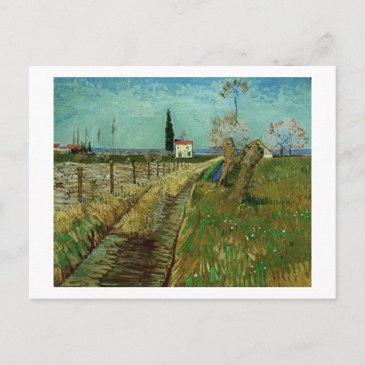 Weg door veld met Willows Van Gogh Fine Art Briefkaart (Voorkant)