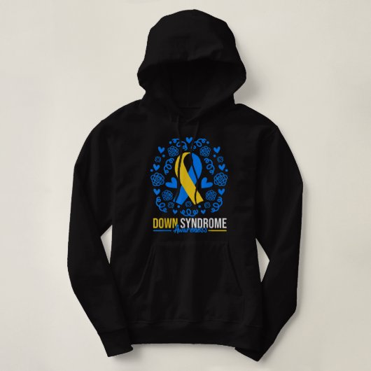 Weg-down-syndroom - bewustzijnsdag - lintje - hart hoodie (Design voorkant)