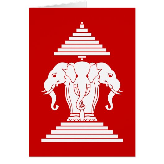 Weg drie kopende olifant Lao/Laos vlag (Voorkant)