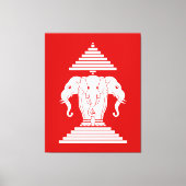 Weg drie kopende olifant Lao/Laos vlag Canvas Afdruk (Voorkant)