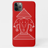 Weg drie kopende olifant Lao/Laos vlag Case-Mate iPhone Case (Achterkant)