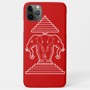 Weg drie kopende olifant Lao/Laos vlag iPhone 11 Pro Max Hoesje