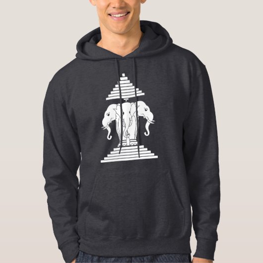 Weg drie kopende olifant Lao/Laos vlag Hoodie (Voorkant)