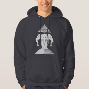 Weg drie kopende olifant Lao/Laos vlag Hoodie