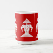 Weg drie kopende olifant Lao/Laos vlag Koffiemok (Center)