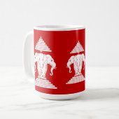 Weg drie kopende olifant Lao/Laos vlag Koffiemok (Voorkant links)