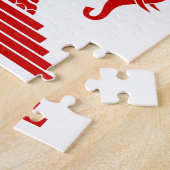 Weg drie kopende olifant Lao/Laos vlag Legpuzzel (Zijkant)