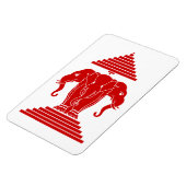 Weg drie kopende olifant Lao/Laos vlag Magneet (Linkerzijde)