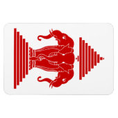 Weg drie kopende olifant Lao/Laos vlag Magneet (Horizontaal)