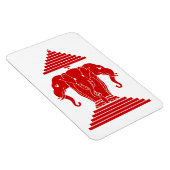 Weg drie kopende olifant Lao/Laos vlag Magneet (Rechterzijde)