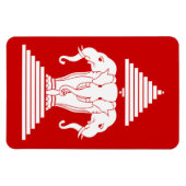 Weg drie kopende olifant Lao/Laos vlag Magneet (Horizontaal)