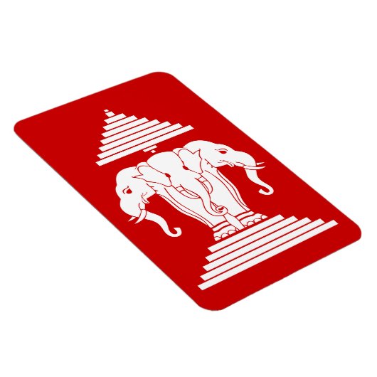 Weg drie kopende olifant Lao/Laos vlag Magneet (Rechterzijde)