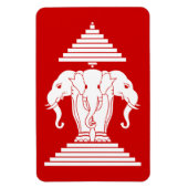 Weg drie kopende olifant Lao/Laos vlag Magneet (Verticaal)
