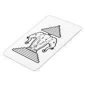 Weg drie kopende olifant Lao/Laos vlag Magneet (Linkerzijde)