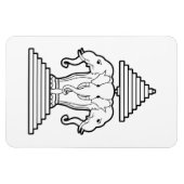 Weg drie kopende olifant Lao/Laos vlag Magneet (Horizontaal)