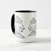 Weg drie kopende olifant Lao/Laos vlag Mok (Voorkant links)