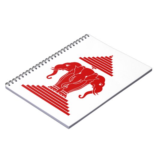 Weg drie kopende olifant Lao/Laos vlag Notitieboek (Linkerzijde)