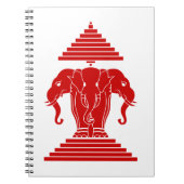 Weg drie kopende olifant Lao/Laos vlag Notitieboek (Voorkant)