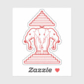 Weg drie kopende olifant Lao/Laos vlag Sticker (Vel)