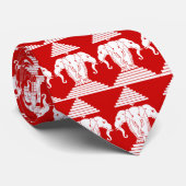 Weg drie kopende olifant Lao/Laos vlag Stropdas (Opgerold)