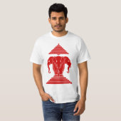 Weg drie kopende olifant Lao/Laos vlag T-shirt (Voorkant volledig)