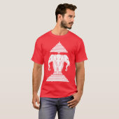 Weg drie kopende olifant Lao/Laos vlag T-shirt (Voorkant volledig)