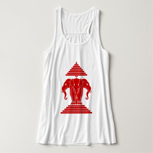Weg drie kopende olifant Lao/Laos vlag Tanktop (Design voorkant)