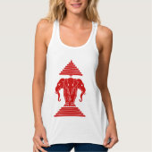 Weg drie kopende olifant Lao/Laos vlag Tanktop (Voorkant)