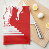 Weg drie kopende olifant Lao/Laos vlag Theedoek (Quarter Fold)