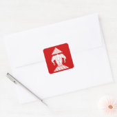 Weg drie kopende olifant Lao/Laos vlag Vierkante Sticker (Envelop)