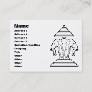 Weg drie kopende olifant Lao/Laos vlag Visitekaartje