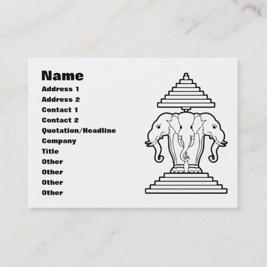 Weg drie kopende olifant Lao/Laos vlag Visitekaartje (Voorkant)