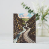  weg en rivier door de bergen briefkaart (Staand voorkant)