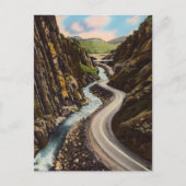  weg en rivier door de bergen briefkaart (Voorkant)