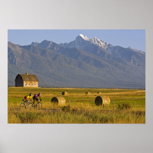 Weg fietsers rennen naar de achterkant van het lan poster (Voorkant)