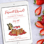 Weg gaan Afscheid Brunch Aardbeienwafels Kaart