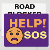 Weg geblokkeerd, hulpautoteken feestdagenkaart (Voorkant / Achterkant)