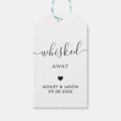 Weg gedraaid, Whisk Favor, Labels met weddenschap Cadeaulabel (Voorkant)