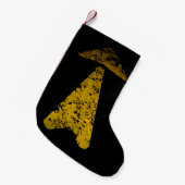 Weg Gele Pijl Geschilderd Kleine Kerstsok (Voorkant (Hangend))