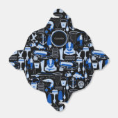 Weg Gevist blauw patroon take-out Bedankdoosjes (Uitgevouwen)